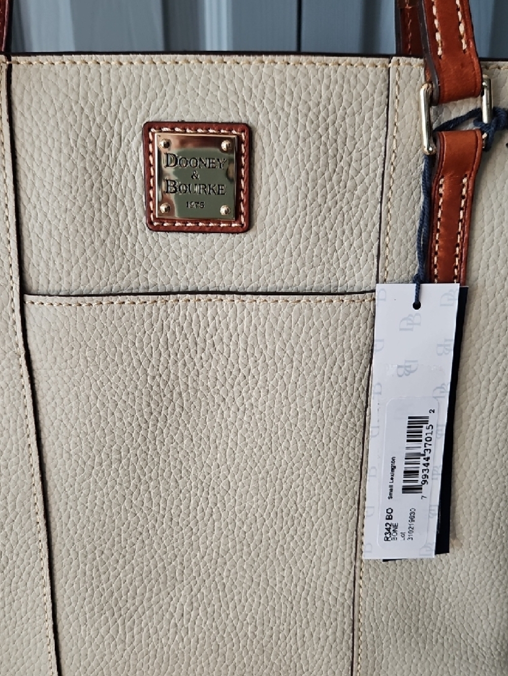 Dooney & Bourke Bone Pebble Leather Small Lexington Shoulder Bag - Picture 12 of 16